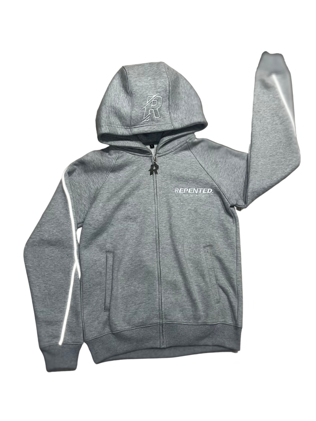 FTC GREY ZIP-UP HOODIE