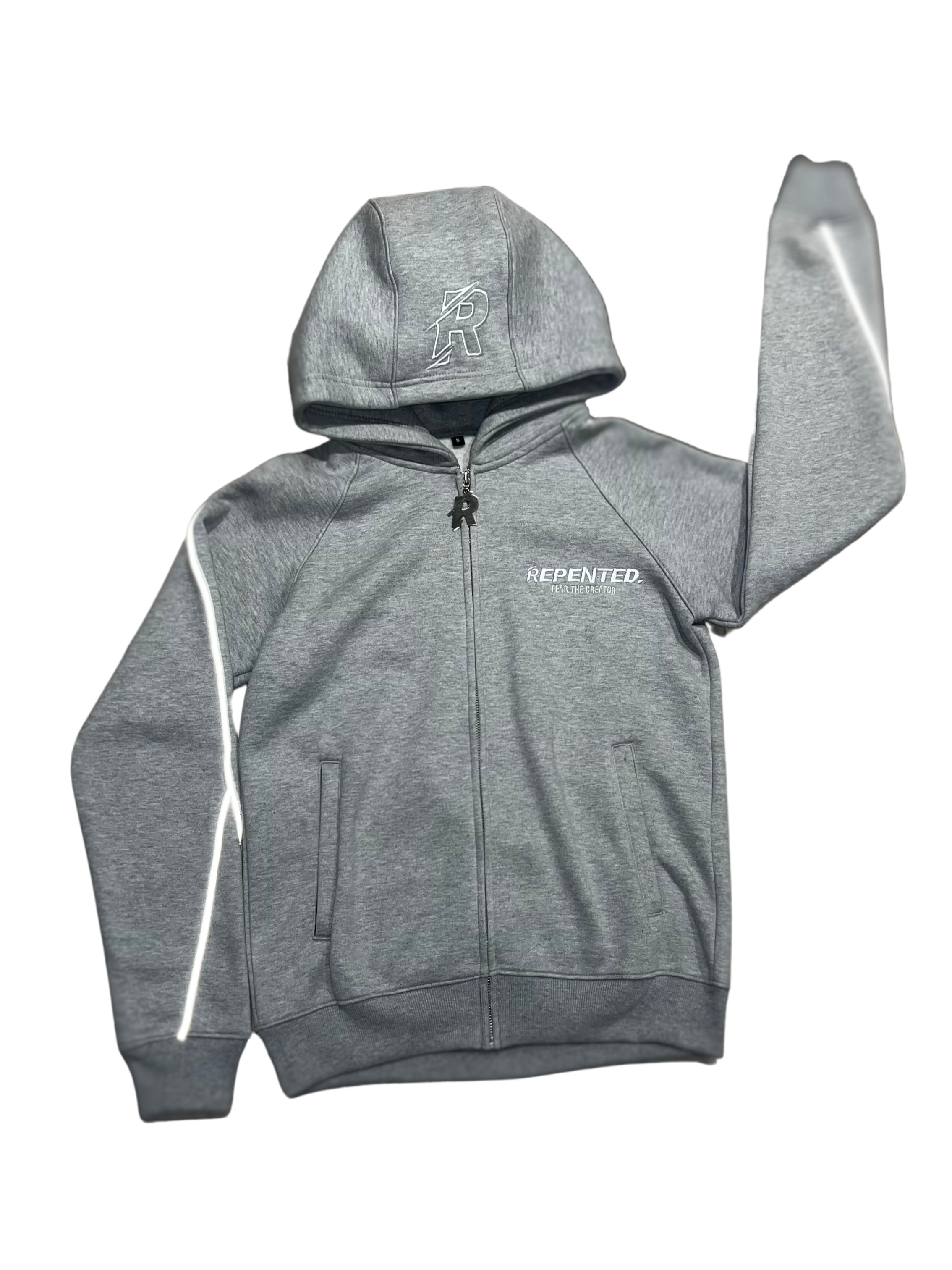 FTC GREY ZIP-UP HOODIE
